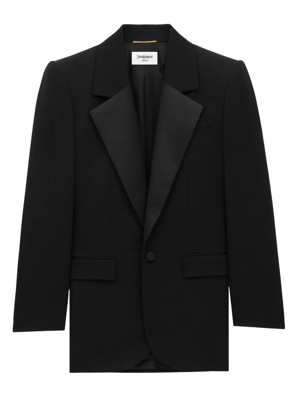 Saint Laurent Women's Single-Breasted Tuxedo Jacket in Grain De Poudre