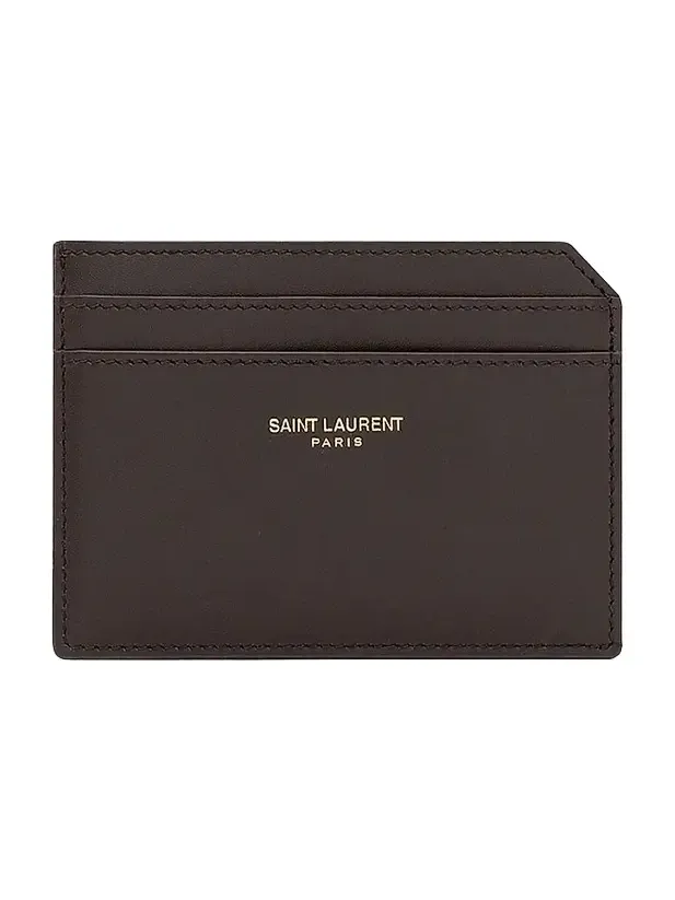 Men's Open Card Case in Two-Tone Smooth Leather
