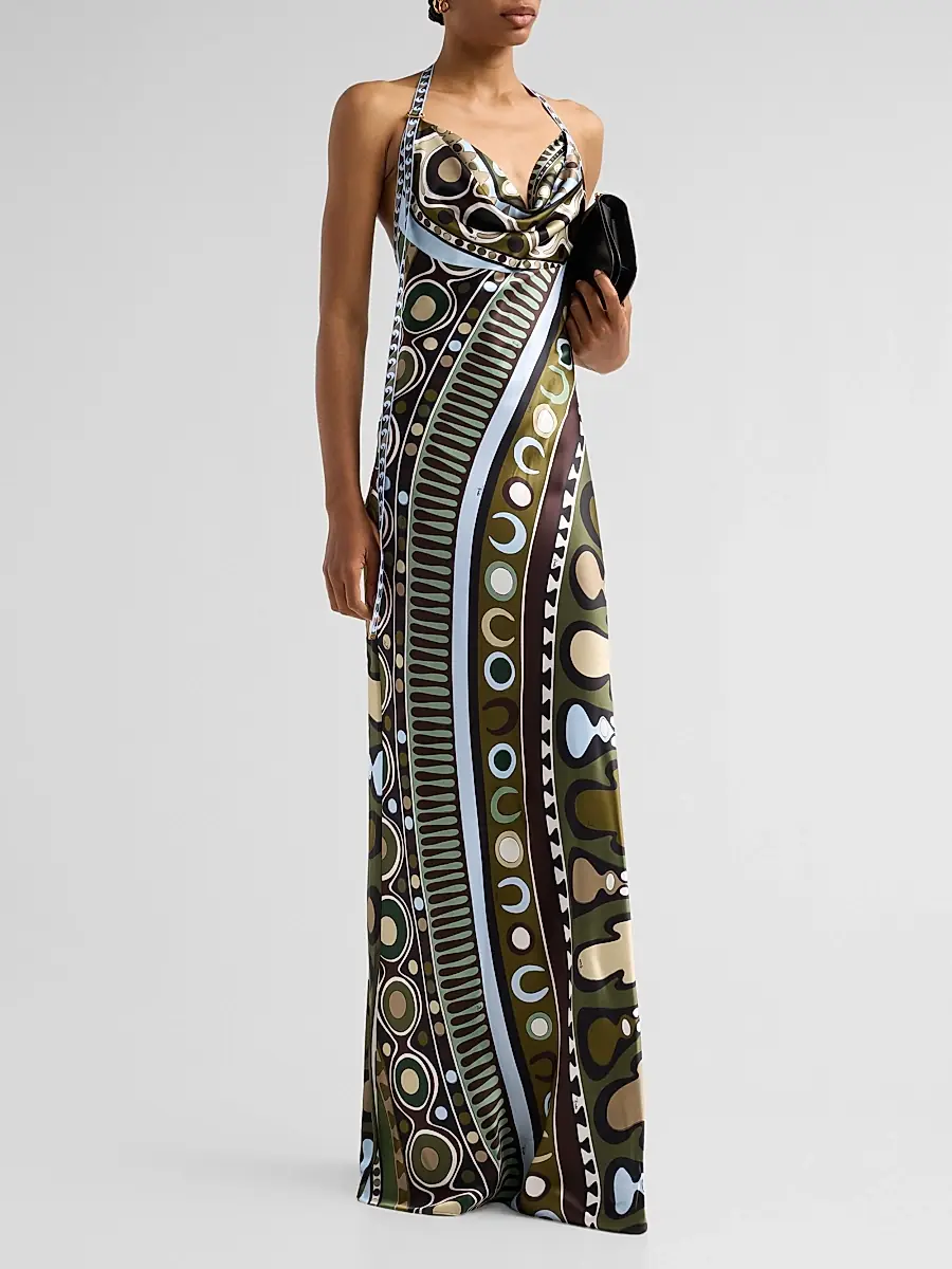 PUCCI Women's L'Alba Printed Halter Maxi Dress | Thumbnail 2 PUCCI Women's L'Alba Printed Halter Maxi Dress | Thumbnail 2