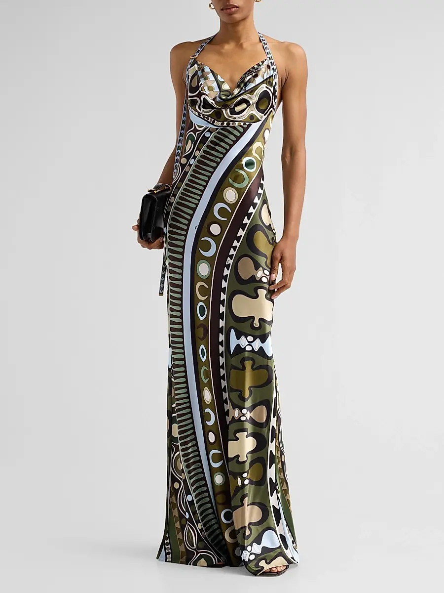 PUCCI Women's L'Alba Printed Halter Maxi Dress | Thumbnail 4 PUCCI Women's L'Alba Printed Halter Maxi Dress | Thumbnail 4