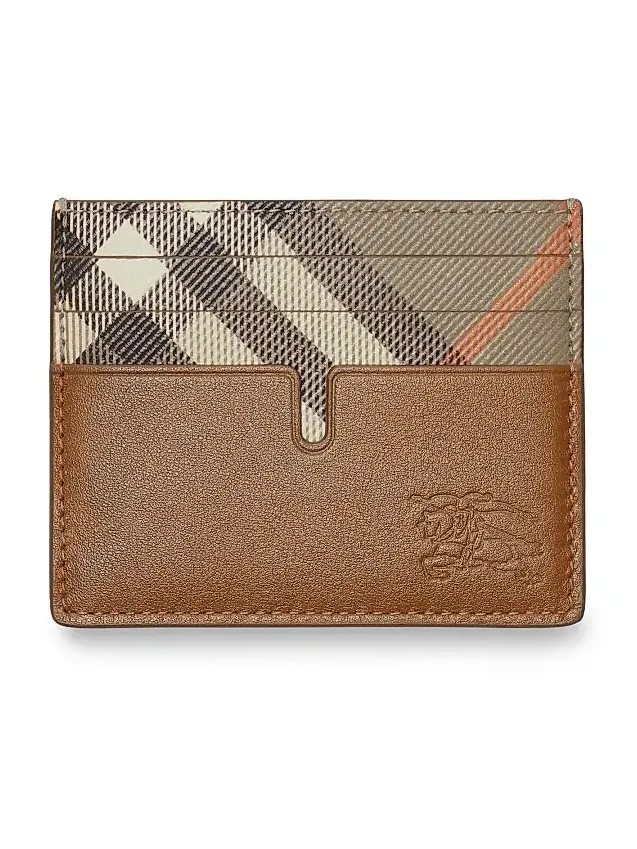 Men's Pop Check Leather Card Case