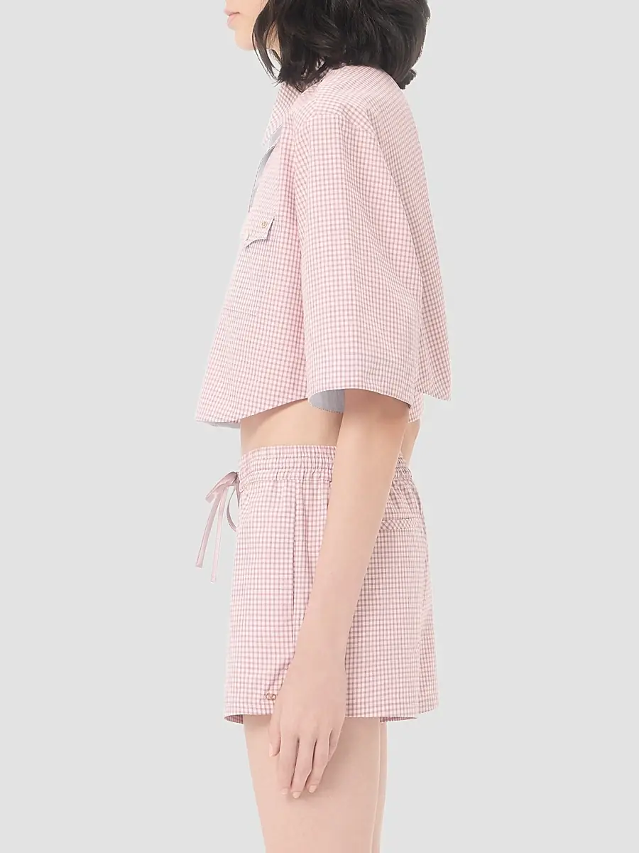 Valentino Women's Shirt with Checked Pattern | Thumbnail 4 Valentino Women's Shirt with Checked Pattern | Thumbnail 4