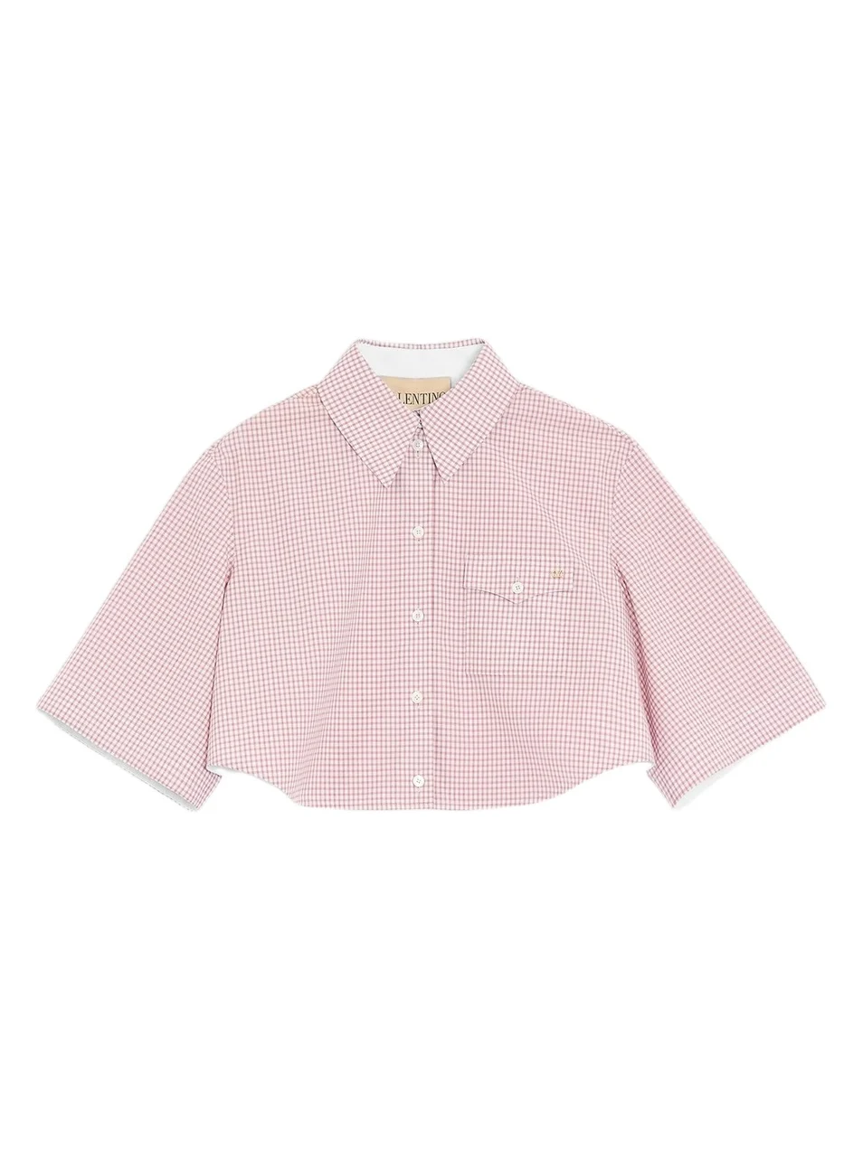 Valentino Women's Shirt with Checked Pattern - Pink Ivory