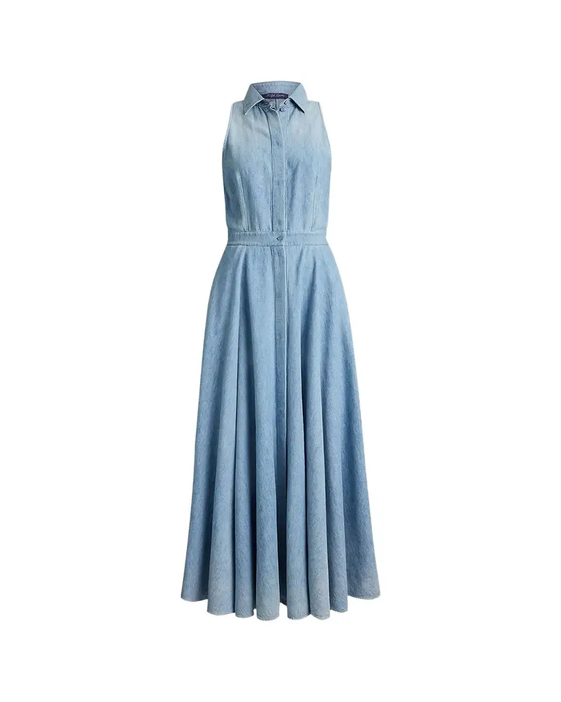 Ralph Lauren Collection Peyten Cotton Denim Day Dress | Image 1 Ralph Lauren Collection Peyten Cotton Denim Day Dress | Image 1