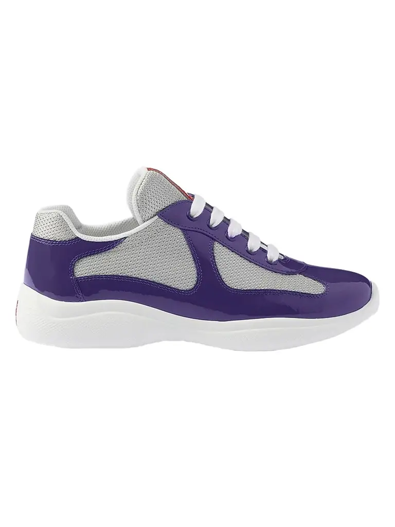 Prada Women's America's Cup Biker Fabric Sneakers - Dark Purple | Image 1 Prada Women's America's Cup Biker Fabric Sneakers - Dark Purple | Image 1