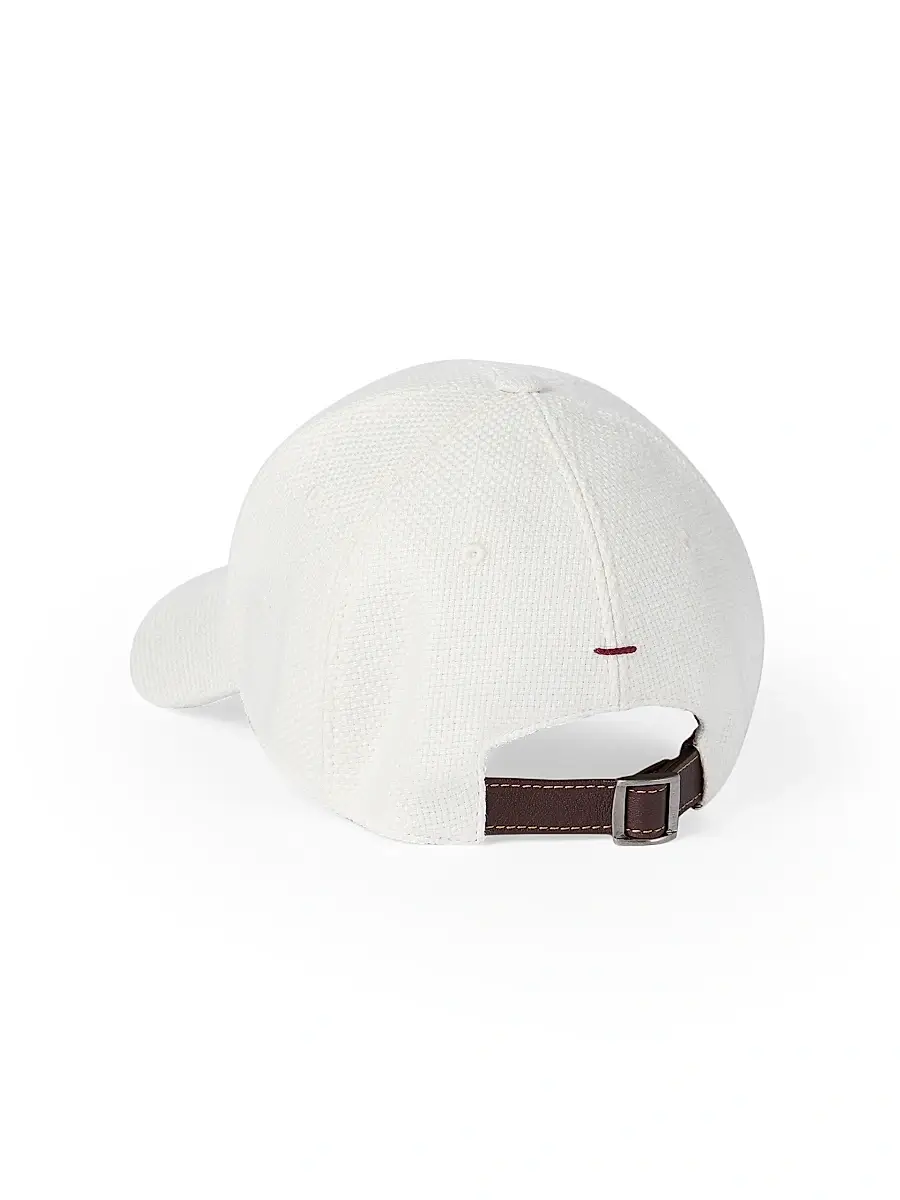 Brunello Cucinelli Men's Silk, Linen and Wool Hopsack Baseball Cap | Thumbnail 2 Brunello Cucinelli Men's Silk, Linen and Wool Hopsack Baseball Cap | Thumbnail 2