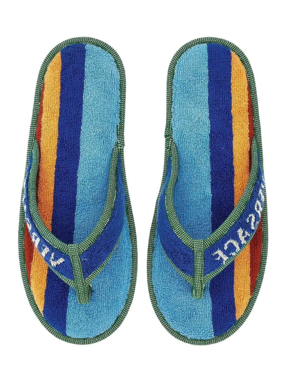 Men's Logo Striped Jacquard Flip-Flops Men's Logo Striped Jacquard Flip-Flops