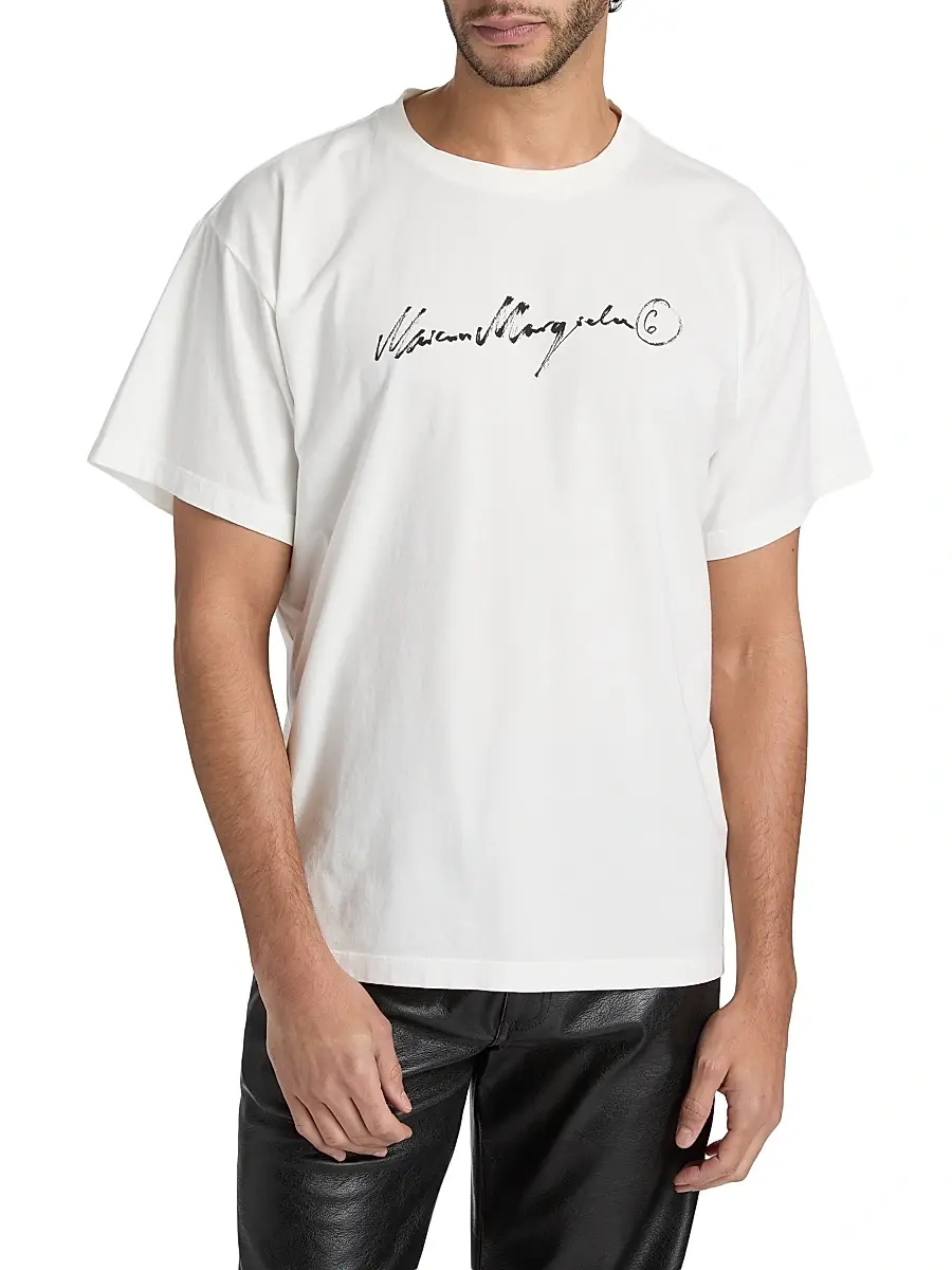 MM6 MAISON MARGIELA Men's Logo Cotton T-Shirt | Thumbnail 3 MM6 MAISON MARGIELA Men's Logo Cotton T-Shirt | Thumbnail 3