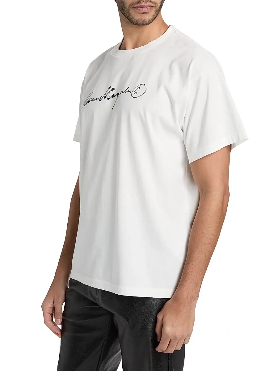 MM6 MAISON MARGIELA Men's Logo Cotton T-Shirt | Thumbnail 4 MM6 MAISON MARGIELA Men's Logo Cotton T-Shirt | Thumbnail 4