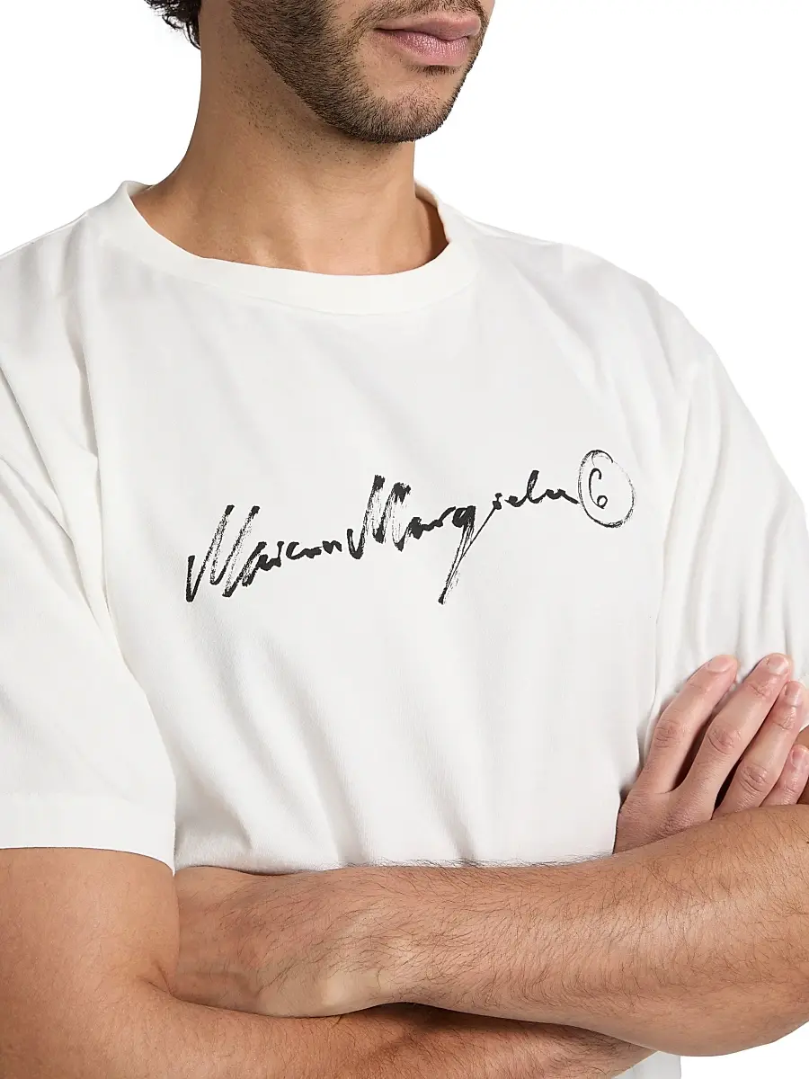 MM6 MAISON MARGIELA Men's Logo Cotton T-Shirt | Thumbnail 6 MM6 MAISON MARGIELA Men's Logo Cotton T-Shirt | Thumbnail 6