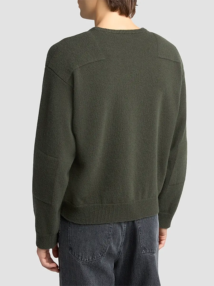 Jil Sander Men's Saddle Shoulder Wool-Blend Sweater | Thumbnail 3
