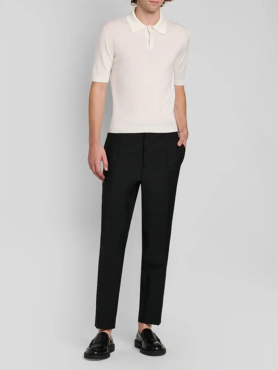Jil Sander Men's Fine Wool Polo Shirt | Thumbnail 2 Jil Sander Men's Fine Wool Polo Shirt | Thumbnail 2