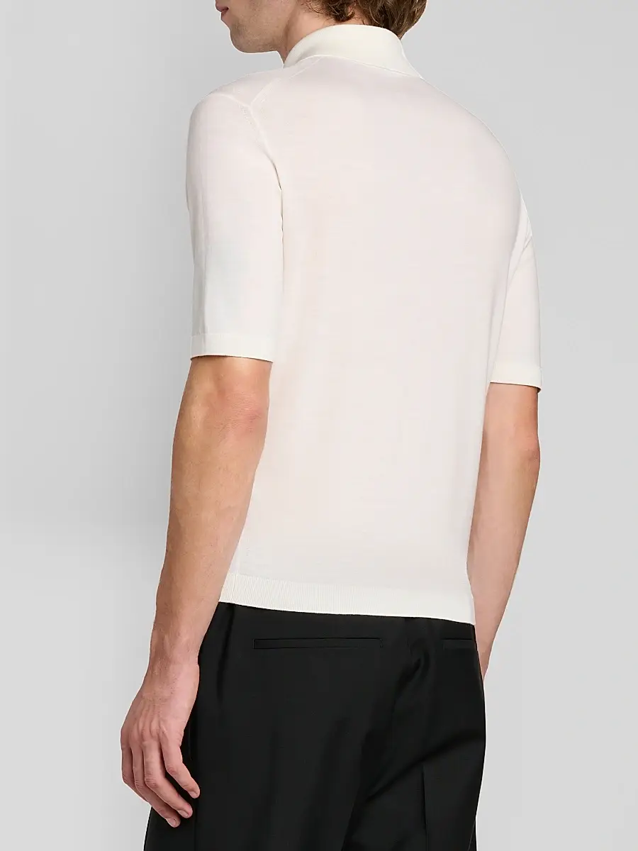 Jil Sander Men's Fine Wool Polo Shirt | Thumbnail 3 Jil Sander Men's Fine Wool Polo Shirt | Thumbnail 3