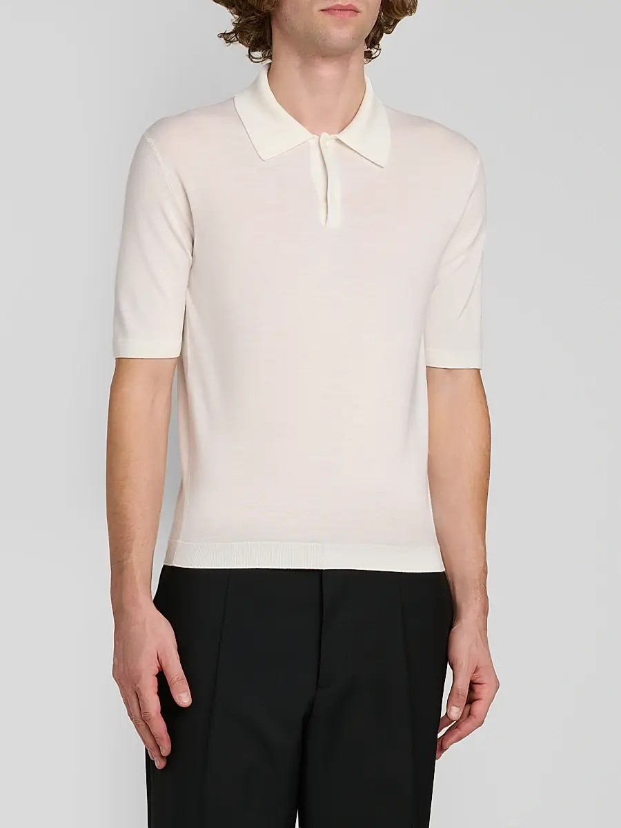 Jil Sander Men's Fine Wool Polo Shirt | Thumbnail 4 Jil Sander Men's Fine Wool Polo Shirt | Thumbnail 4