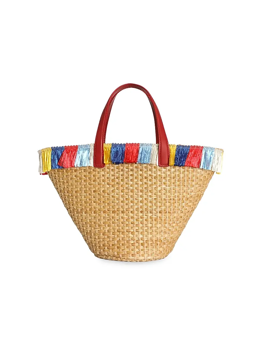 Dolce & Gabbana Girl's Girl's DG Fringe-Trimmed Straw Bag | Thumbnail 4 Dolce & Gabbana Girl's Girl's DG Fringe-Trimmed Straw Bag | Thumbnail 4