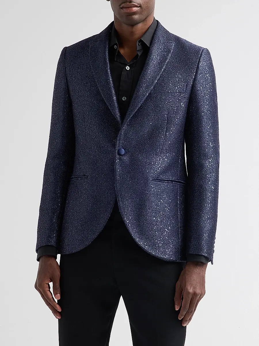 Pal Zileri Men's Sparkle Donegal-Effect Dinner Jacket | Thumbnail 4 Pal Zileri Men's Sparkle Donegal-Effect Dinner Jacket | Thumbnail 4