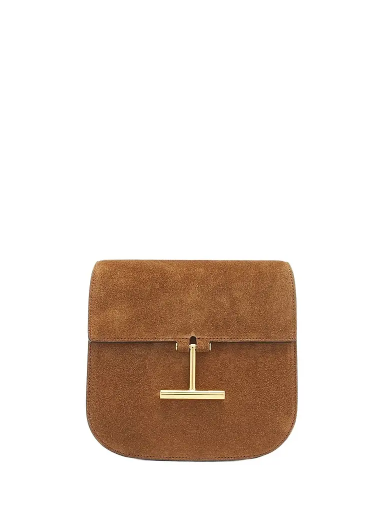 TOM FORD Women's Tara Suede Mini Flap Crossbody Bag - Whiskey | Image 1 TOM FORD Women's Tara Suede Mini Flap Crossbody Bag - Whiskey | Image 1