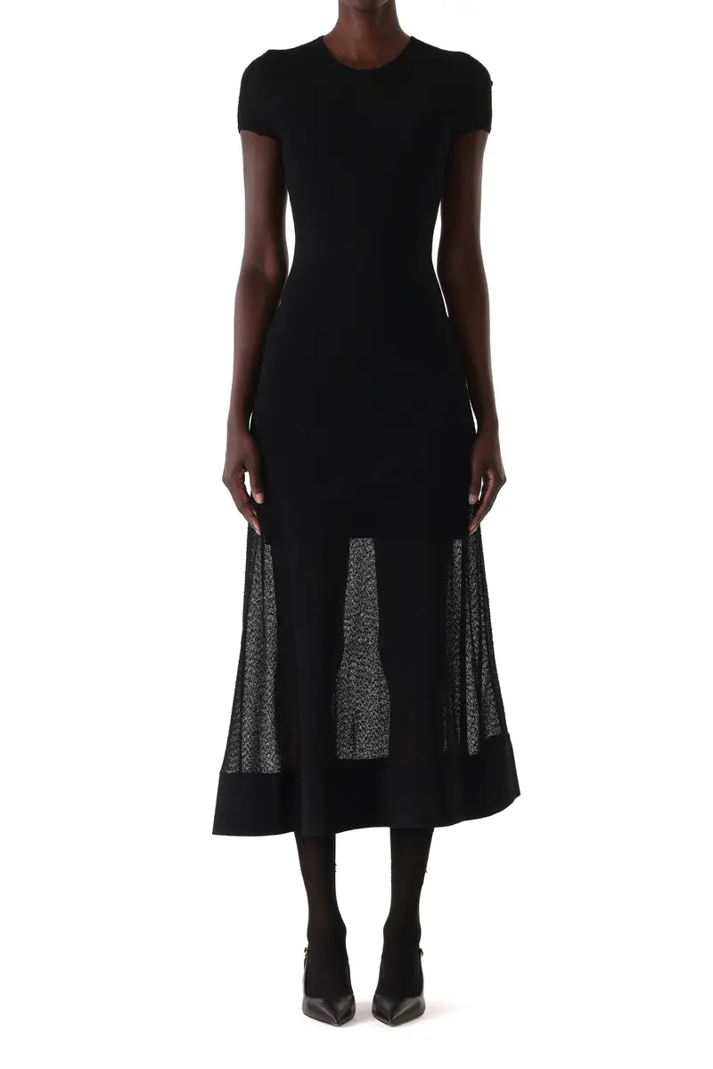 Jason Wu Collection SHORT SLEEVE DROP WAIST LAYERED KNIT DRESS | Thumbnail 2 Jason Wu Collection SHORT SLEEVE DROP WAIST LAYERED KNIT DRESS | Thumbnail 2