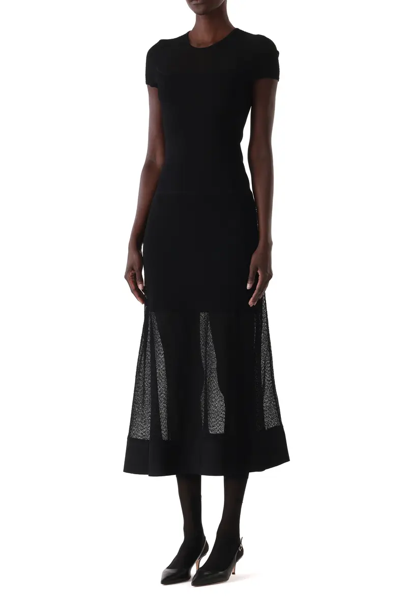 Jason Wu Collection SHORT SLEEVE DROP WAIST LAYERED KNIT DRESS | Thumbnail 3 Jason Wu Collection SHORT SLEEVE DROP WAIST LAYERED KNIT DRESS | Thumbnail 3