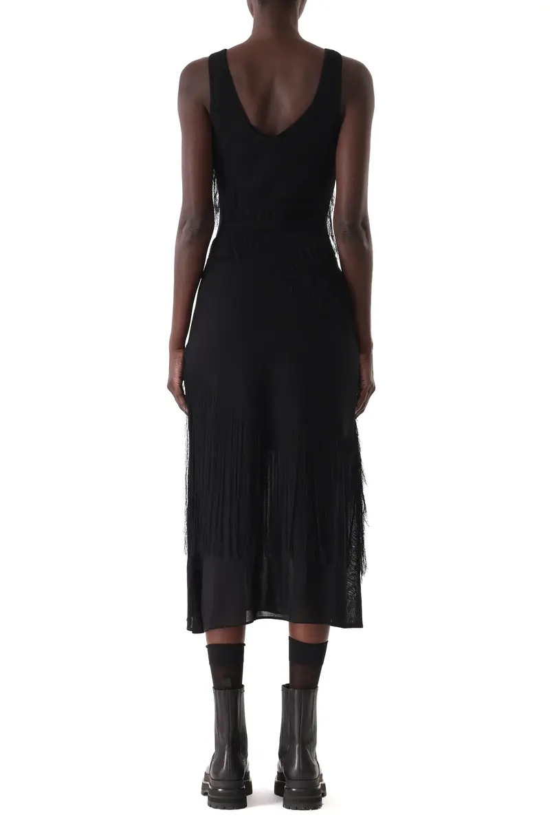 Jason Wu Collection V-NECK FRINGE KNIT MIDI DRESS WITH SLIP | Thumbnail 7 Jason Wu Collection V-NECK FRINGE KNIT MIDI DRESS WITH SLIP | Thumbnail 7
