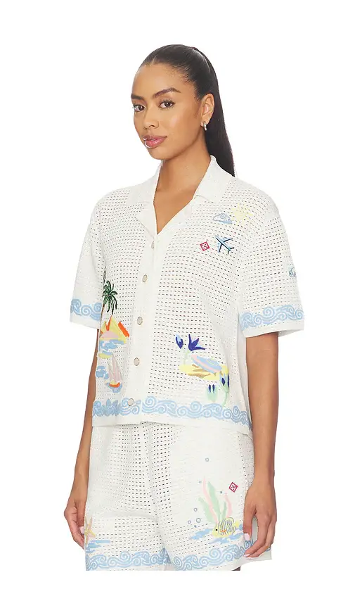 Casablanca Oasis Crochet Beach Shirt | Thumbnail 4 Casablanca Oasis Crochet Beach Shirt | Thumbnail 4