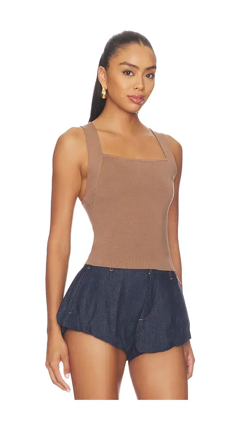 GOOD AMERICAN The Rib Strappy Tank Top | Thumbnail 3