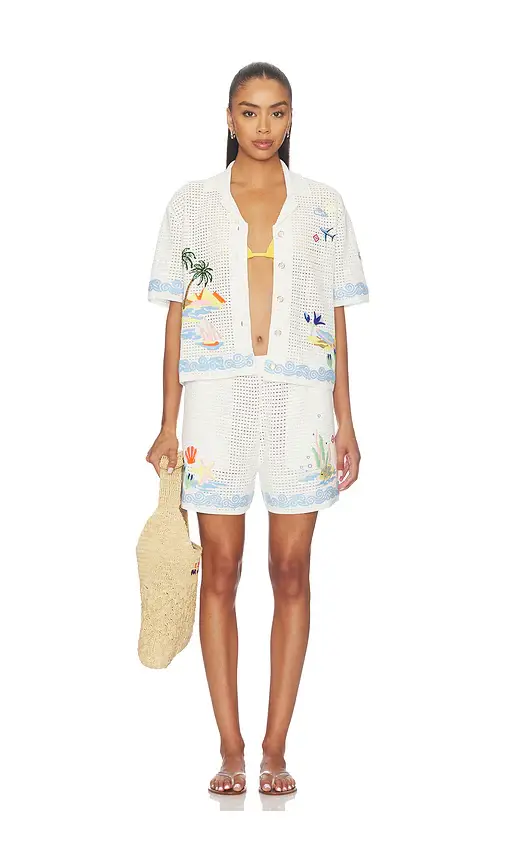 Casablanca Oasis Crochet Beach Shorts | Thumbnail 5 Casablanca Oasis Crochet Beach Shorts | Thumbnail 5