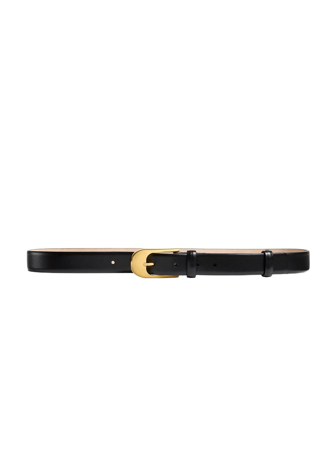 Khaite Dome Belt In Black Leather With Gold