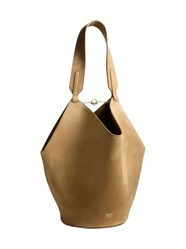 Small Lotus Tote In Mud Suede Small Lotus Tote In Mud Suede