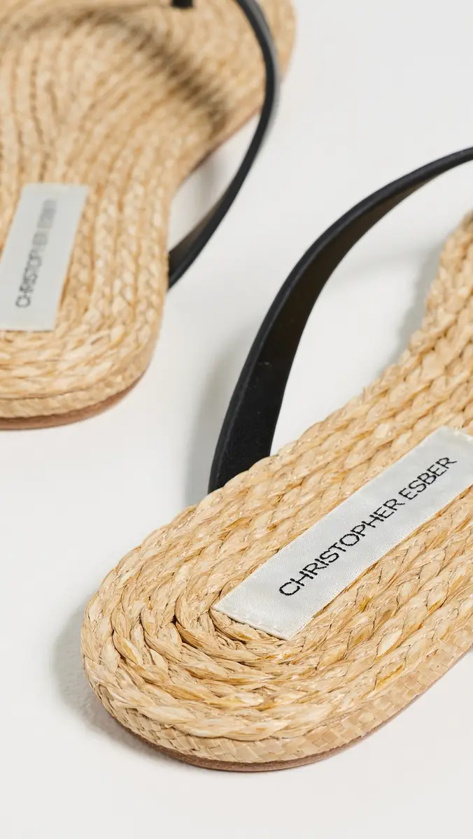 Christopher Esber Palma Flip Flops Black/Natural | Thumbnail 4 Christopher Esber Palma Flip Flops Black/Natural | Thumbnail 4
