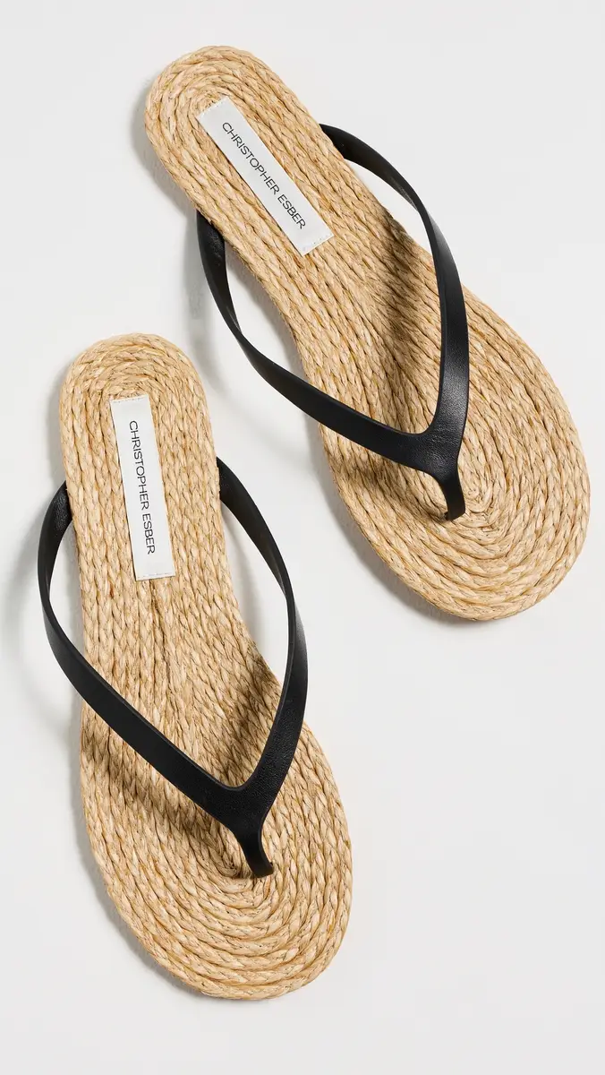 Christopher Esber Palma Flip Flops Black/Natural | Thumbnail 5 Christopher Esber Palma Flip Flops Black/Natural | Thumbnail 5