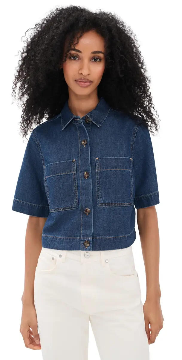 Veronica Beard Jean Spruce Button Down Shirt | Image 1 Veronica Beard Jean Spruce Button Down Shirt | Image 1