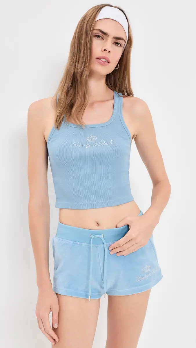 Sporty & Rich X Juicy Couture Crown Ribbed Tank | Thumbnail 2 Sporty & Rich X Juicy Couture Crown Ribbed Tank | Thumbnail 2