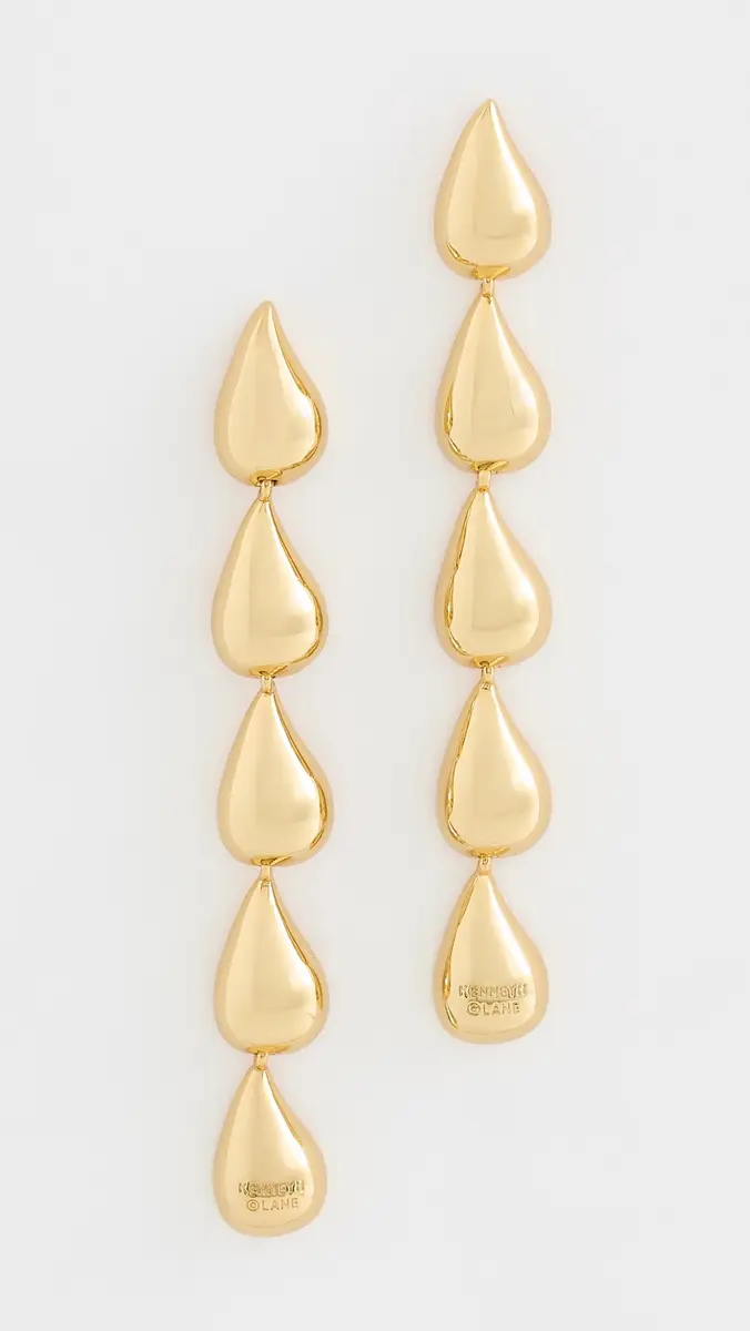 KENNETH JAY LANE Gold Teardrop Earrings | Thumbnail 2