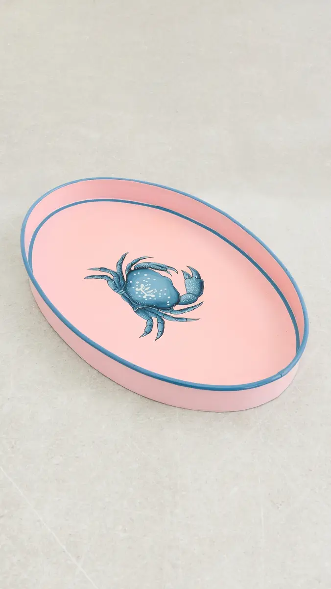 LES OTTOMANS Flora Hand Painted Iron Tray | Thumbnail 2