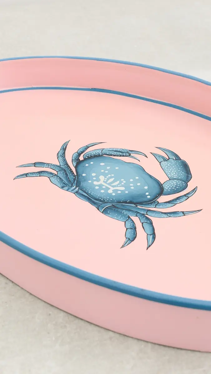 LES OTTOMANS Flora Hand Painted Iron Tray | Thumbnail 3