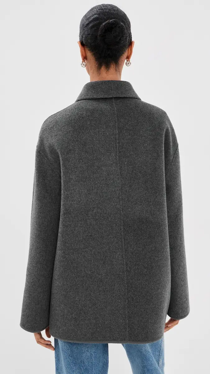 Róhe Double-Faced Wool Jacket Dark Grey Melange | Thumbnail 3 Róhe Double-Faced Wool Jacket Dark Grey Melange | Thumbnail 3