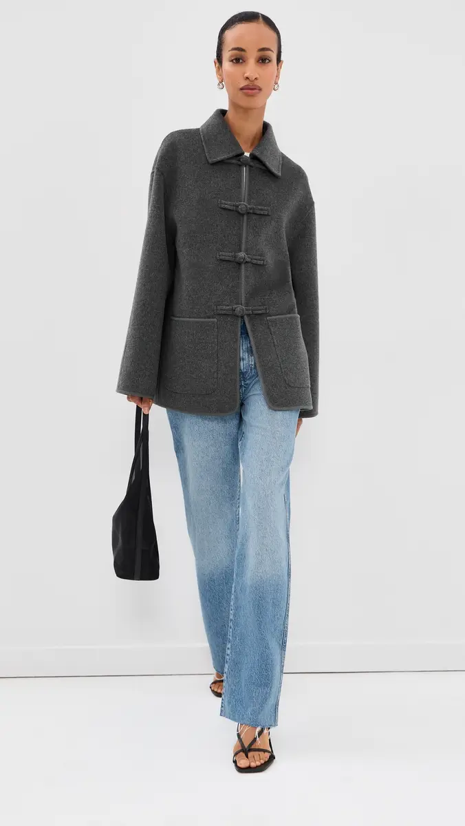 Róhe Double-Faced Wool Jacket Dark Grey Melange | Thumbnail 5 Róhe Double-Faced Wool Jacket Dark Grey Melange | Thumbnail 5