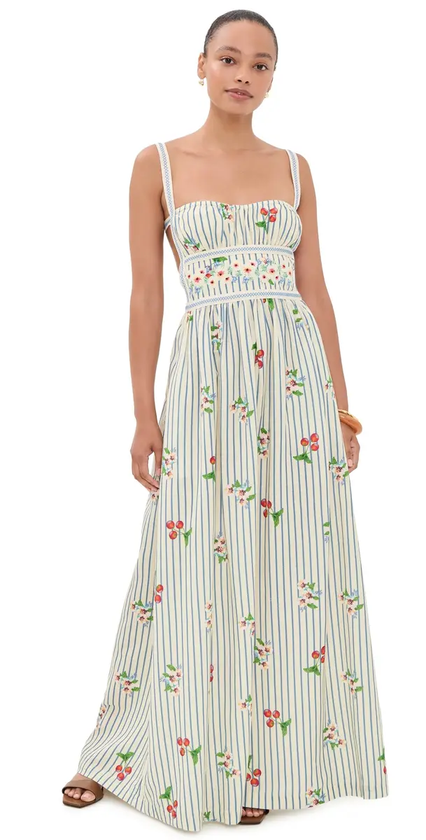 Agua Bendita Ameli Basket Embroidered Maxi Dress ulticolor | Image 1 Agua Bendita Ameli Basket Embroidered Maxi Dress ulticolor | Image 1
