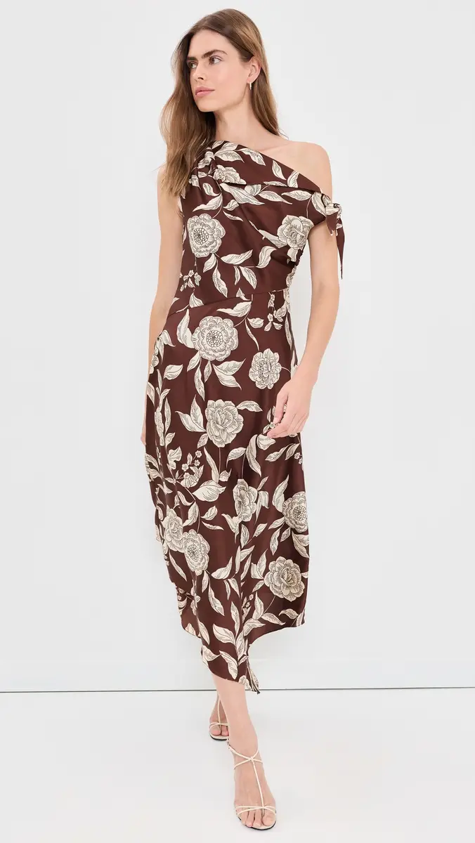 TANYA TAYLOR Loretta Dress Deep Redwood Multi | Thumbnail 2 TANYA TAYLOR Loretta Dress Deep Redwood Multi | Thumbnail 2