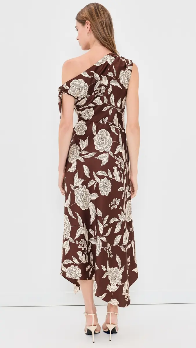 TANYA TAYLOR Loretta Dress Deep Redwood Multi | Thumbnail 3 TANYA TAYLOR Loretta Dress Deep Redwood Multi | Thumbnail 3