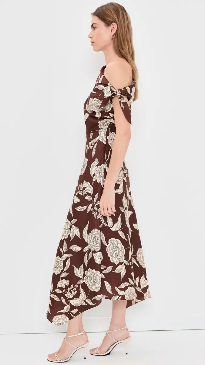 TANYA TAYLOR Loretta Dress Deep Redwood Multi | Thumbnail 4 TANYA TAYLOR Loretta Dress Deep Redwood Multi | Thumbnail 4
