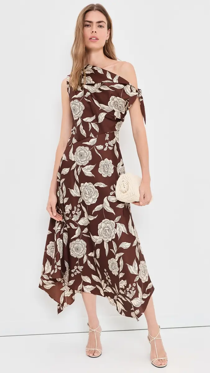 TANYA TAYLOR Loretta Dress Deep Redwood Multi | Thumbnail 5 TANYA TAYLOR Loretta Dress Deep Redwood Multi | Thumbnail 5