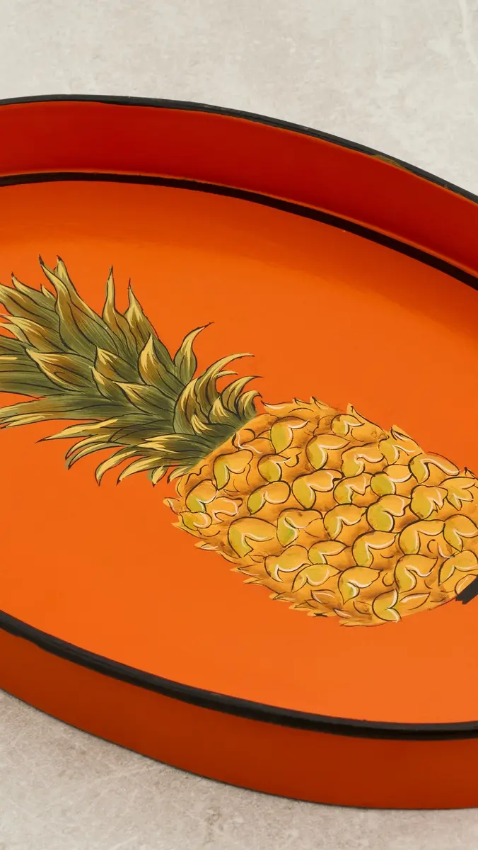 LES OTTOMANS Fauna Handpainted Iron Tray | Thumbnail 3