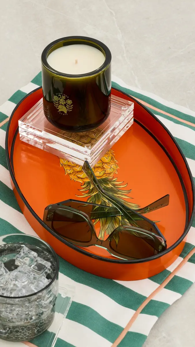 LES OTTOMANS Fauna Handpainted Iron Tray | Thumbnail 4