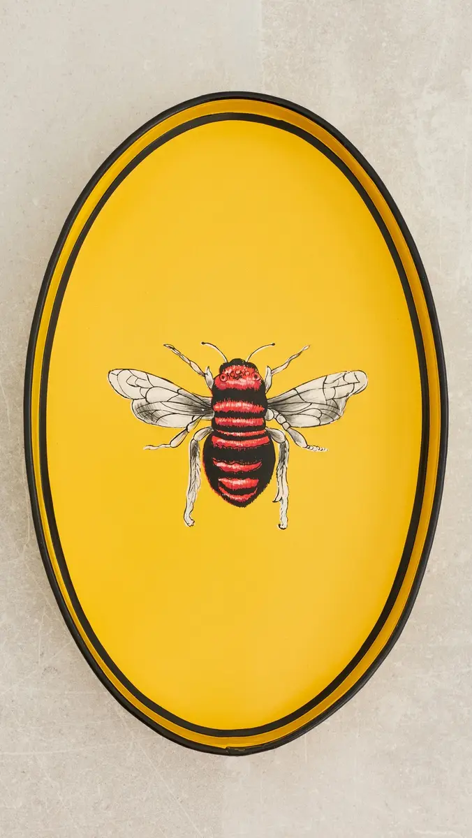 LES OTTOMANS Fauna Handpainted Iron Tray | Thumbnail 2