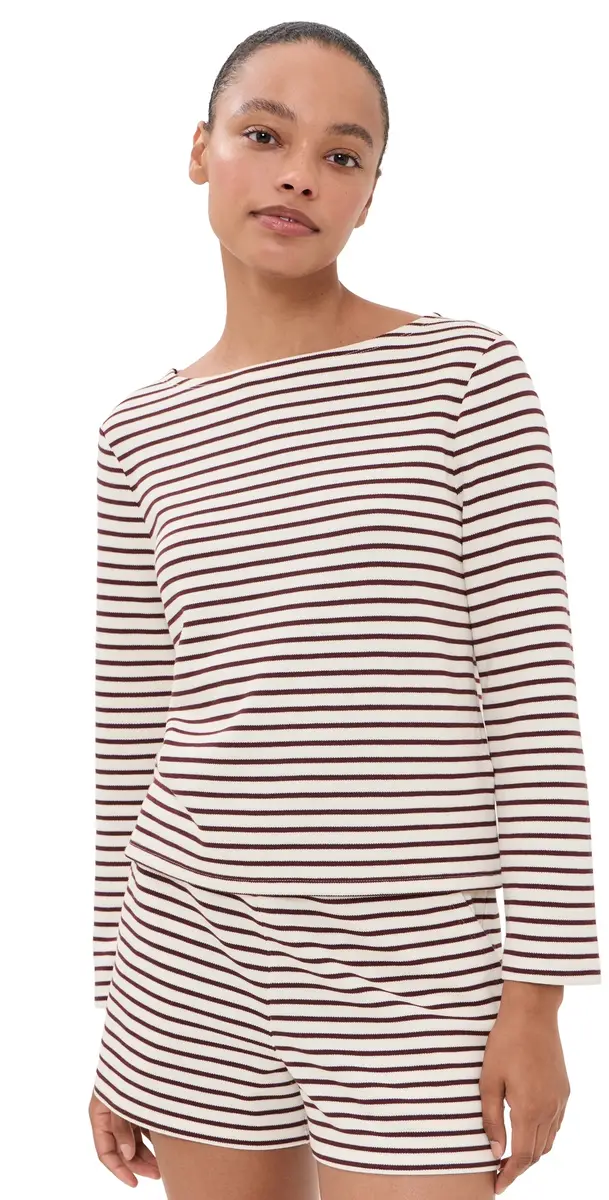 Veronica Beard Jean Hovey Top Dove/Raisin S | Image 1 Veronica Beard Jean Hovey Top Dove/Raisin S | Image 1
