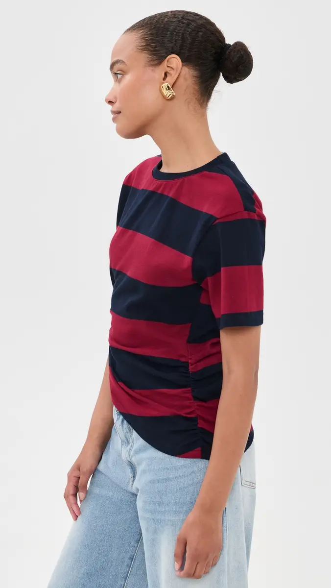 LIONESS In Transit Tee Burgundy Stripe | Thumbnail 4 LIONESS In Transit Tee Burgundy Stripe | Thumbnail 4