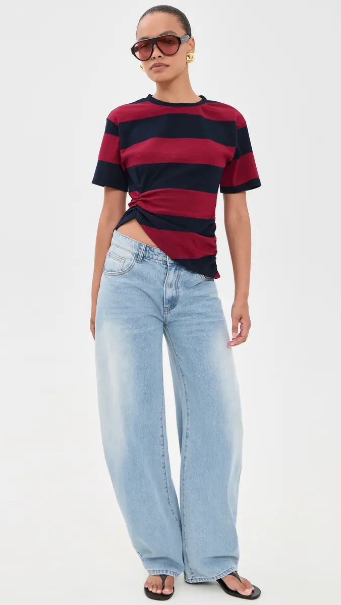 LIONESS In Transit Tee Burgundy Stripe | Thumbnail 5 LIONESS In Transit Tee Burgundy Stripe | Thumbnail 5