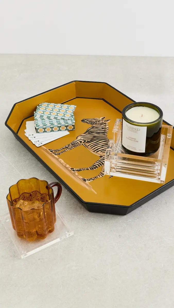 LES OTTOMANS Flora Handpainted Iron Tray | Thumbnail 4